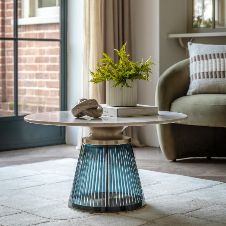 Marble Coffee Table Blue - Seville - Caspian House