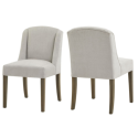 FOL106171 Set of 2 Grey Fabric Dining Chairs - Compton
