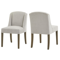 Set of 2 Grey Fabric Dining Chairs - Compton Set of 2 Grey Fabric Dining Chairs - Compton