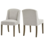 Set of 2 Grey Fabric Dining Chairs - Compton