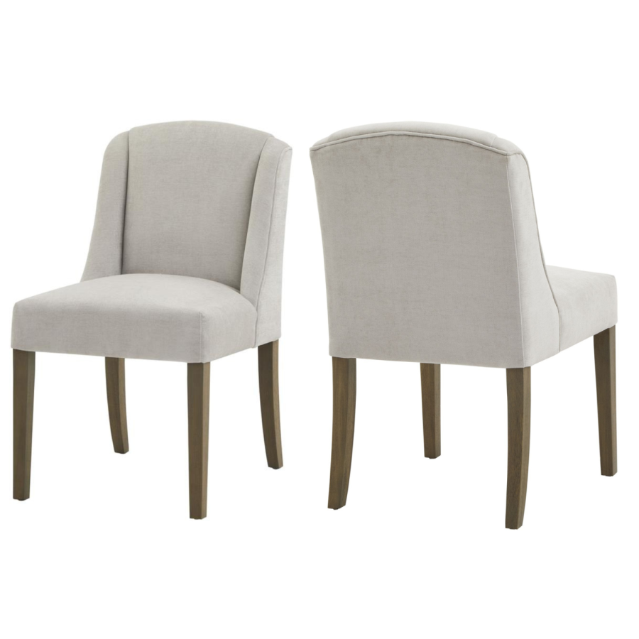 Set of 2 Grey Fabric Dining Chairs - Compton