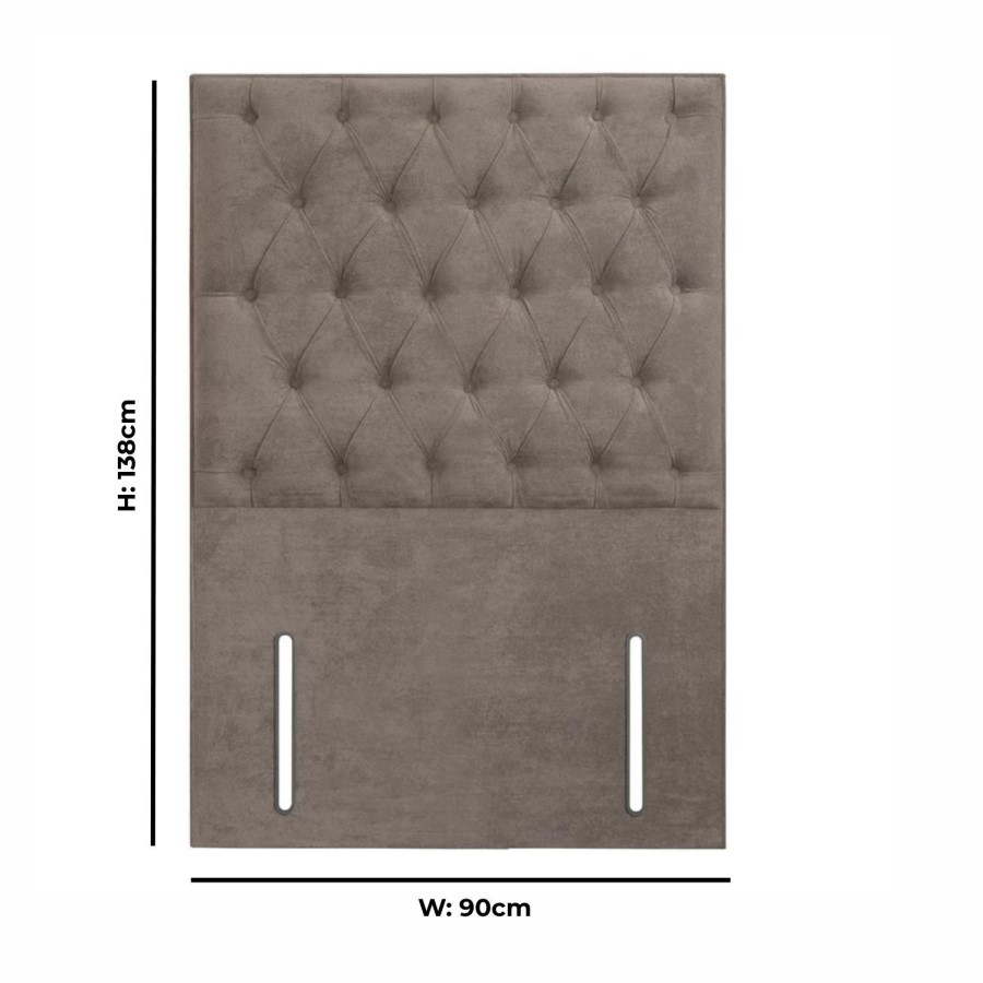 Kensington Beige Fabric Single Chesterfield Headboard - Langston