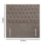 Kensington Beige Fabric Small Double Chesterfield Headboard - Langston
