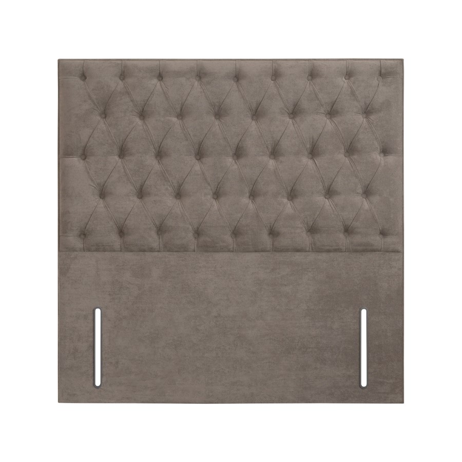 Kensington Beige Fabric Super King Chesterfield Headboard - Langston