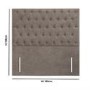 Kensington Beige Fabric Super King Chesterfield Headboard - Langston