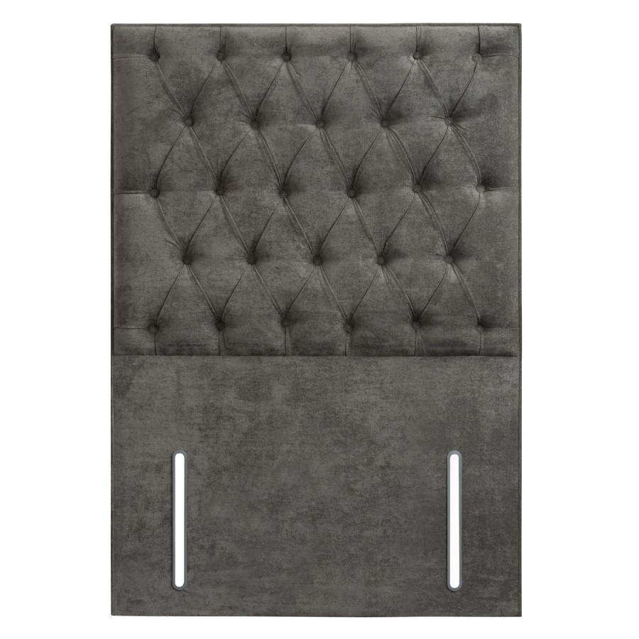 Grey Fabric Single Chesterfield Headboard - Langston