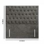 Grey Fabric Small Double Chesterfield Headboard - Langston