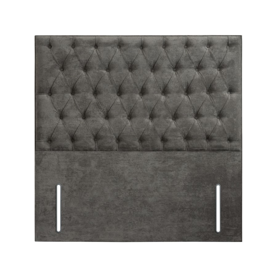Kensington Grey Fabric Double Chesterfield Headboard - Langston