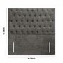 Kensington Grey Fabric Double Chesterfield Headboard - Langston
