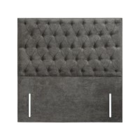 Grey Fabric Super King Chesterfield Headboard - Langston