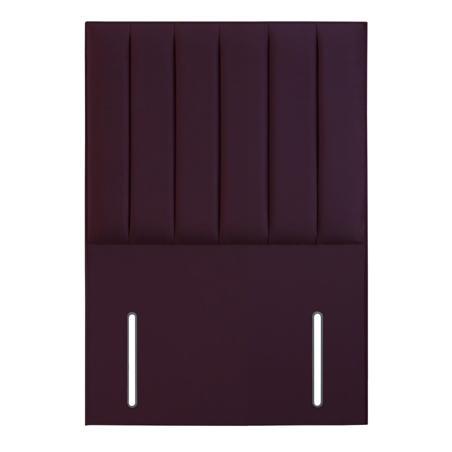 Velvet Burgundy Single Headboard with Vertical Stripe - Langston