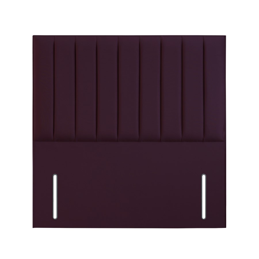 Velvet Burgundy King Size Headboard with Vertical Stripe - Langston