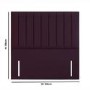 Velvet Burgundy King Size Headboard with Vertical Stripe - Langston