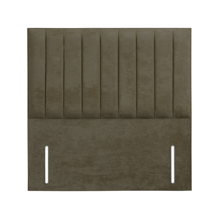 Kensington Beige Fabric Small Double Headboard with Vertical Stripe - Langston