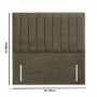 Kensington Beige Fabric Double Headboard with Vertical Stripe - Langston