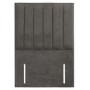 Grey Fabric Single Headboard with Vertical Stripe - Langston