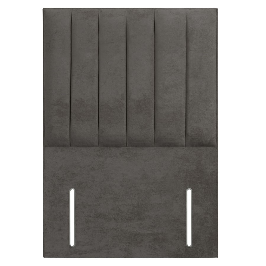 Grey Fabric Single Headboard with Vertical Stripe - Langston