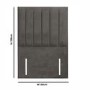 Grey Fabric Single Headboard with Vertical Stripe - Langston