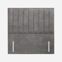 FOL106200 Grey Fabric Double Headboard with Vertical Stripe - Langston