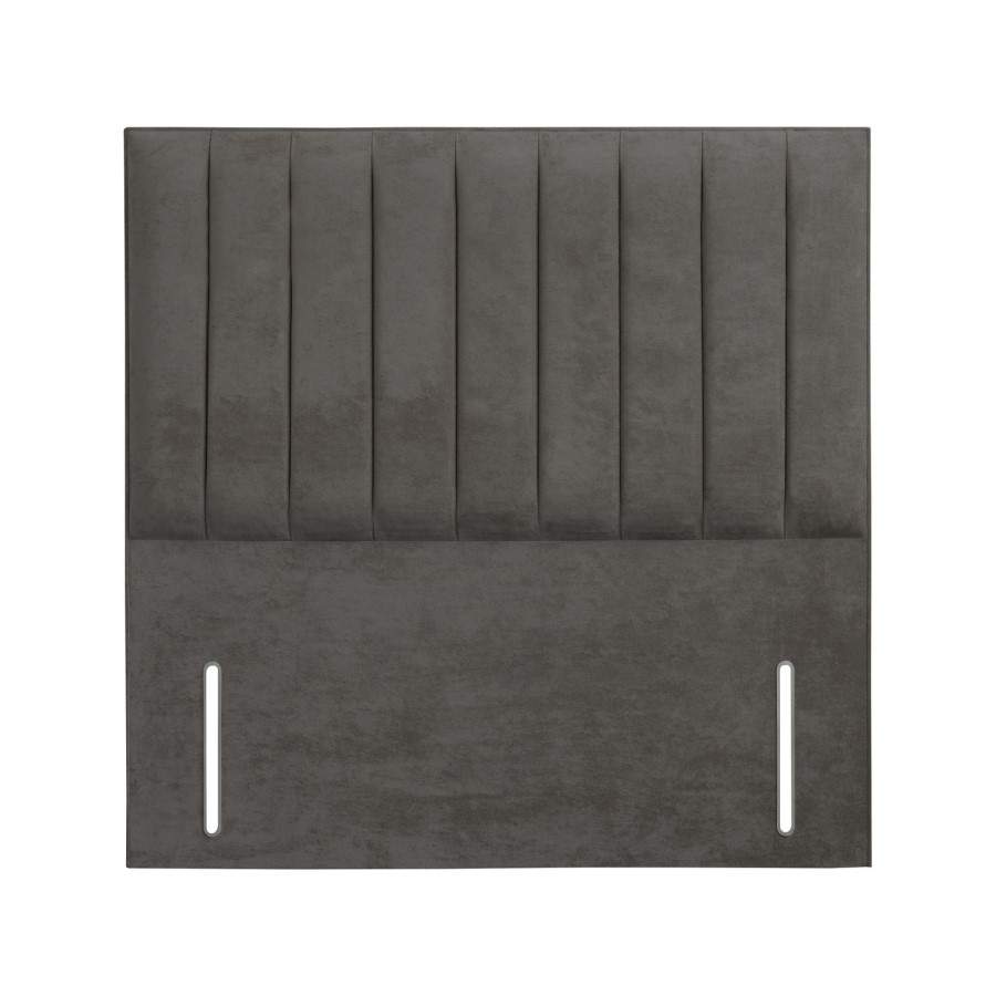 Kensington Grey Fabric Double Headboard with Vertical Stripe - Langston