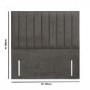 Kensington Grey Fabric Double Headboard with Vertical Stripe - Langston