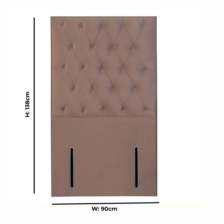 Pink Velvet Single Chesterfield Headboard - Langston