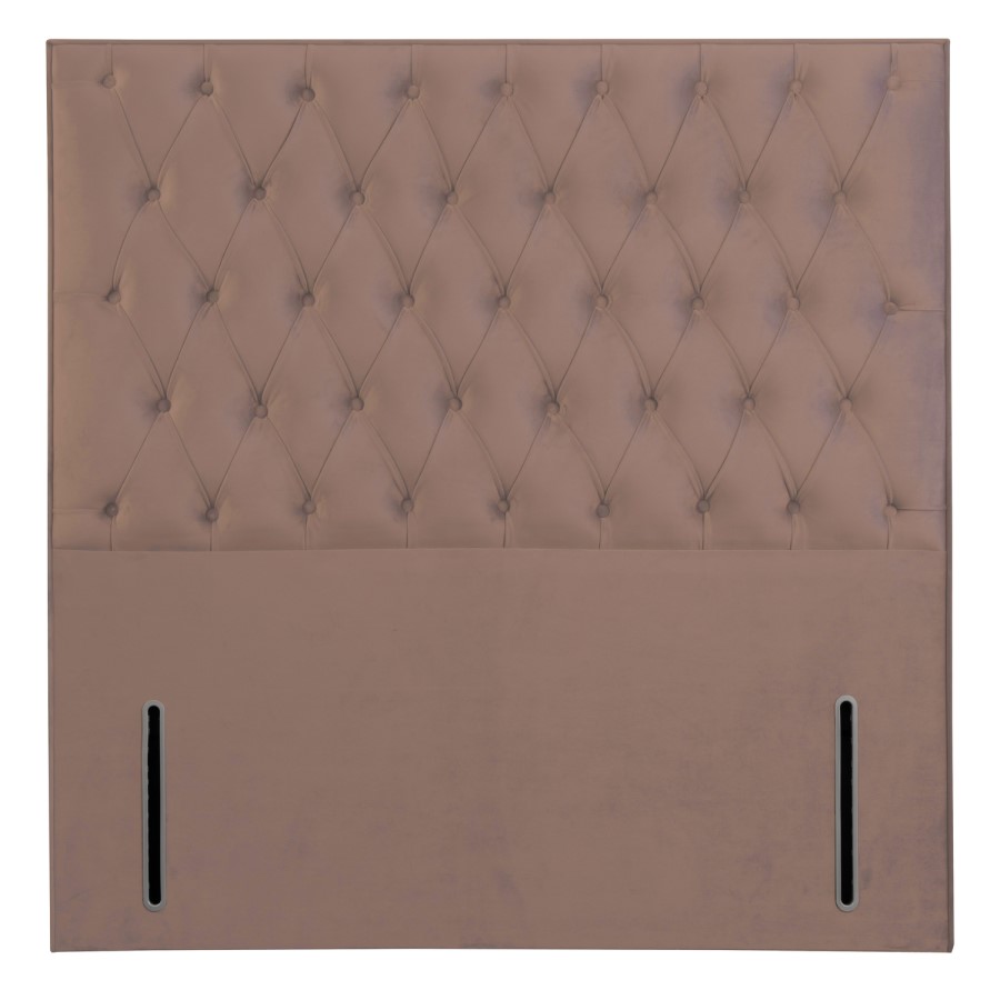 Pink Velvet Small Double Chesterfield Headboard - Langston