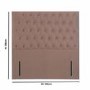 Pink Velvet Small Double Chesterfield Headboard - Langston