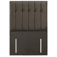 Mole Velvet Single Buttoned Headboard with Vertical Stripe - Langston
