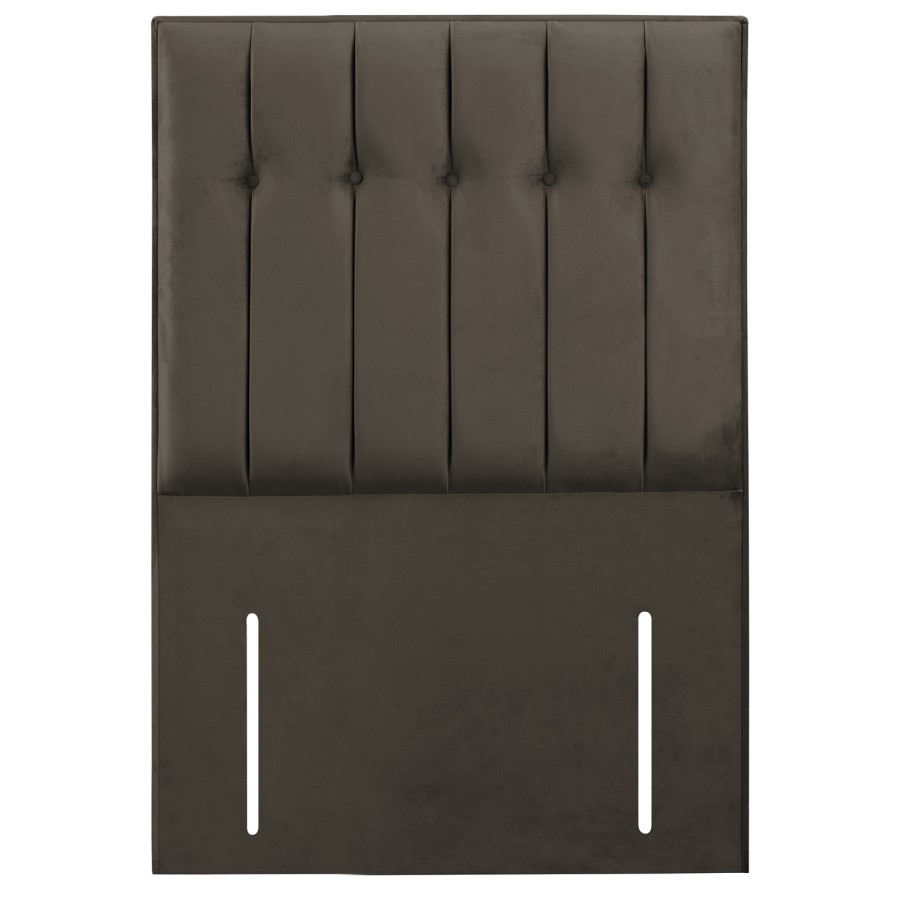 Mole Velvet Single Buttoned Headboard with Vertical Stripe - Langston