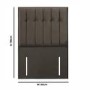 Mole Velvet Single Buttoned Headboard with Vertical Stripe - Langston