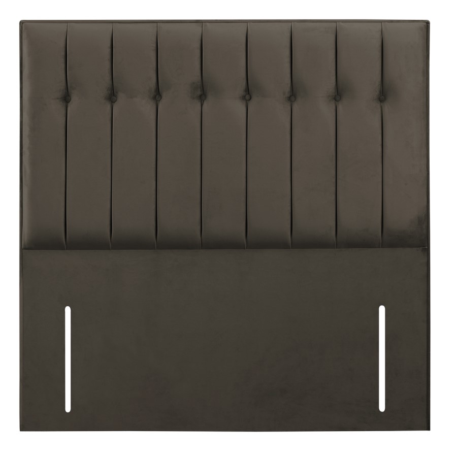 Mole Velvet Small Double Buttoned Headboard with Vertical Stripe - Langston