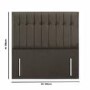 Mole Velvet Small Double Buttoned Headboard with Vertical Stripe - Langston