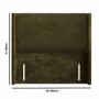 Moss Green Fabric King Size Winged Plain Headboard  - Langston