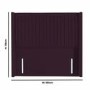 Burgundy Velvet Super King Winged Pleat Headboard - Langston