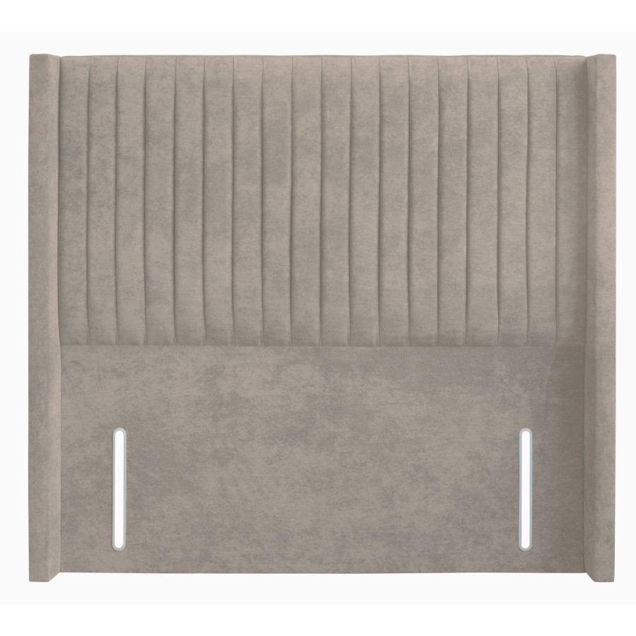 Cream Fabric Double Winged Pleat Headboard - Langston