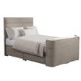 Beige Fabric Double TV bed with Storage - Jackson