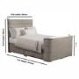 Beige Fabric King Size TV bed with Storage - Jackson