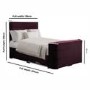 Burgundy Velvet Double Hybrid TV Bed Frame with Storage - Jackson