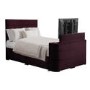 Burgundy Velvet Double Hybrid TV Bed Frame with Storage - Jackson