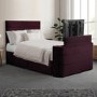 Burgundy Velvet King Size Hybrid TV Bed Frame with Storage - Jackson