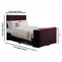 Burgundy Velvet King Size Hybrid TV Bed Frame with Storage - Jackson