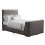 Grey Fabric Double Hybrid TV Bed Frame with Storage - Chic