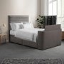 Grey Fabric King Size Hybrid TV Bed Frame with Storage - Chic