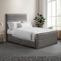 Grey Fabric King Size Hybrid TV Bed Frame with Storage - Chic
