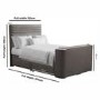 Grey Fabric King Size Hybrid TV Bed Frame with Storage - Chic