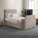 FOL106235 Mink Velvet Double TV Bed with 2 Drawers - Chic