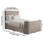 Mink Velvet Double Hybrid TV Bed Frame with Storage - Chic