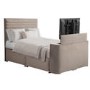 Mink Velvet Double Hybrid TV Bed Frame with Storage - Chic