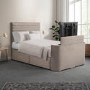Mink Velvet King Size Hybrid TV Bed Frame with Storage - Chic